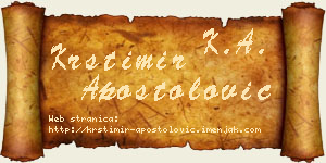 Krstimir Apostolović vizit kartica